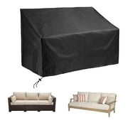 Outdoor Patio Loveseat Sofa Cover Waterproof 64x26x35 inch, 3-Seater Bench Furniture Heavy Duty Outdoor Couch Cover, Black